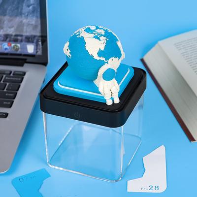 Time Piece Calendar 2026 Desk Calendar With Led Light 3D Tear-Away Calendar Paper Carving Art Memo Pad Notepad Gift Christmas