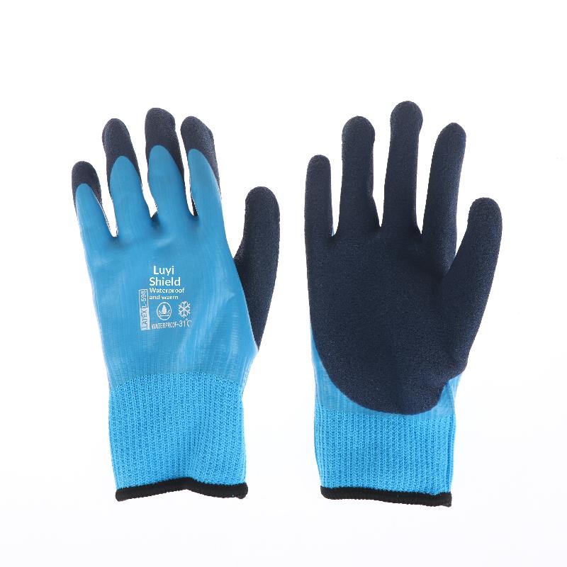 1Pair Waterproof Work Safety Glove Winter Thermal Gloves Anti-Slip Grip Rubber Garden Gloves For Worker Builder Hands Protection