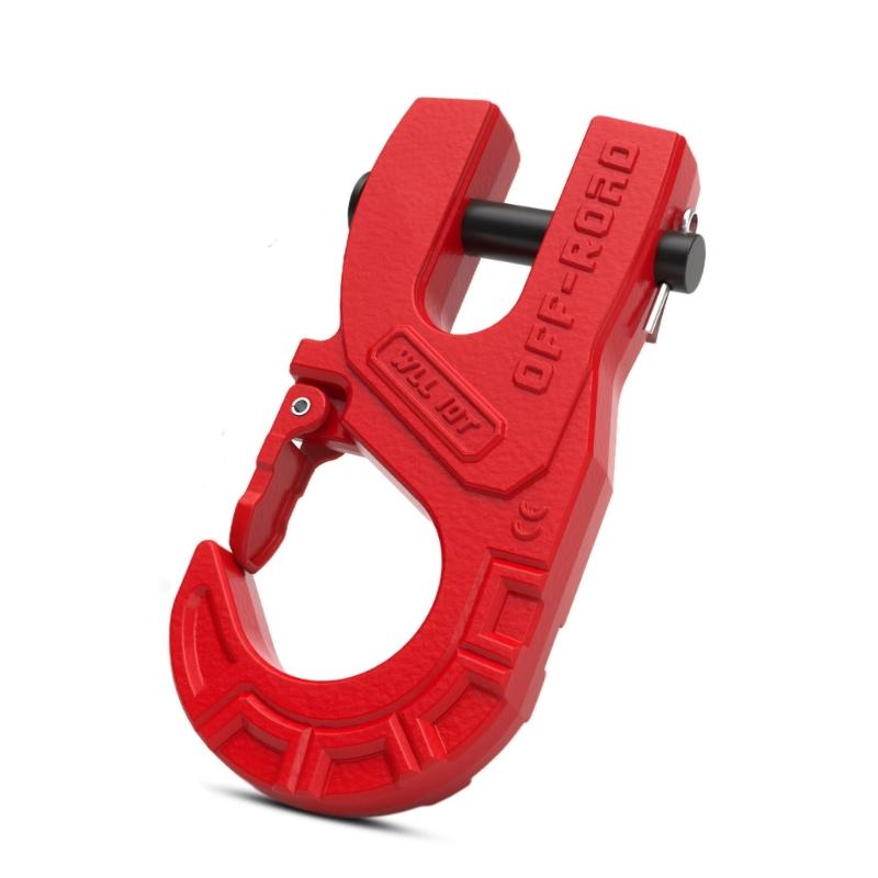 3/8" Tow Winch Hook Vehicle Winch Hook 32000Lbs Capacity Ergonomic Clevis Clip 10T Winch Hook for Truck Trailer