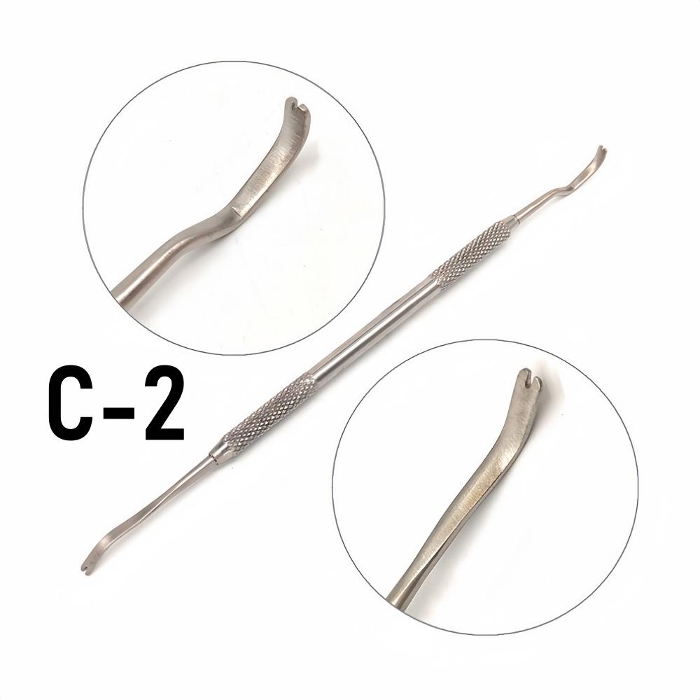 1 шт. Дентальный ортодонтический лигатурный направляющий инструмент с двойными изогнутыми концами и скалером, тонкий узкий стоматологический инструмент