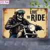 Vintage Motorcycle Metal Tin Sign Retro Biker Garage Wall Decor Industrial Style Art