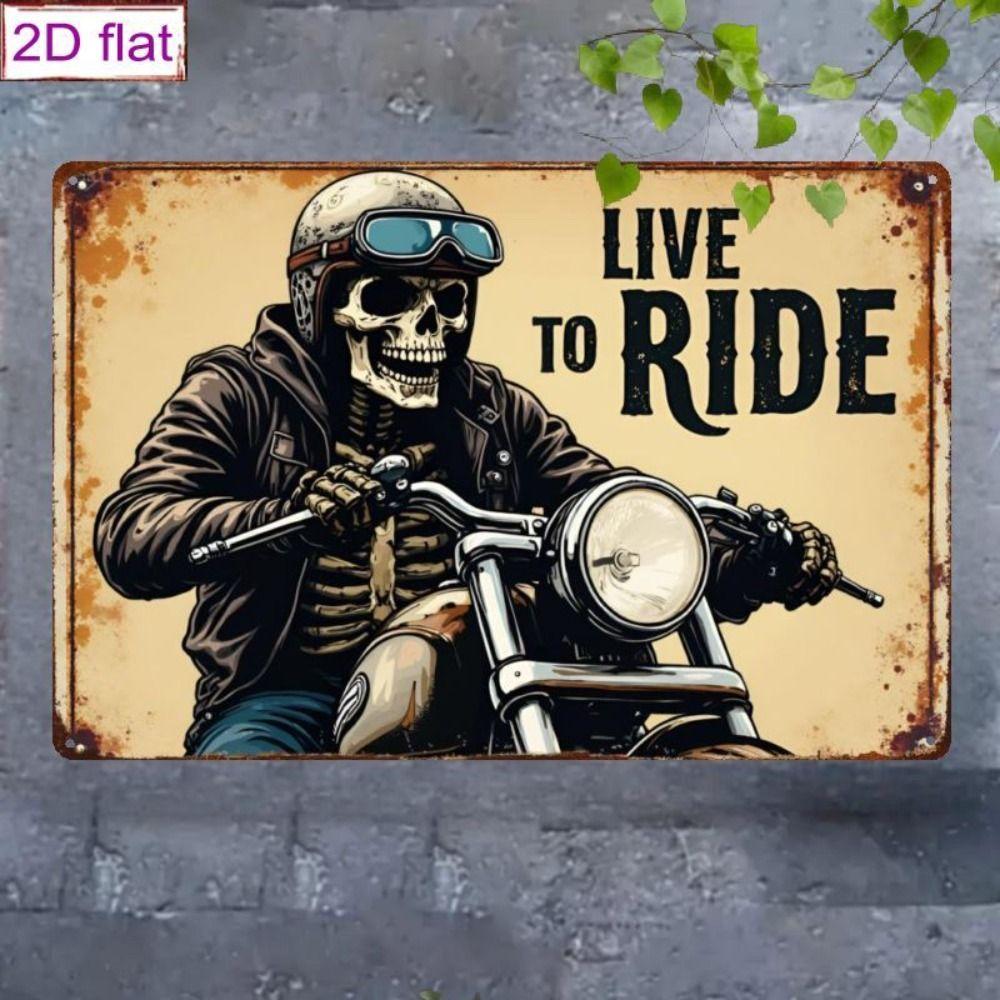 Vintage Motorcycle Metal Tin Sign Retro Biker Garage Wall Decor Industrial Style Art