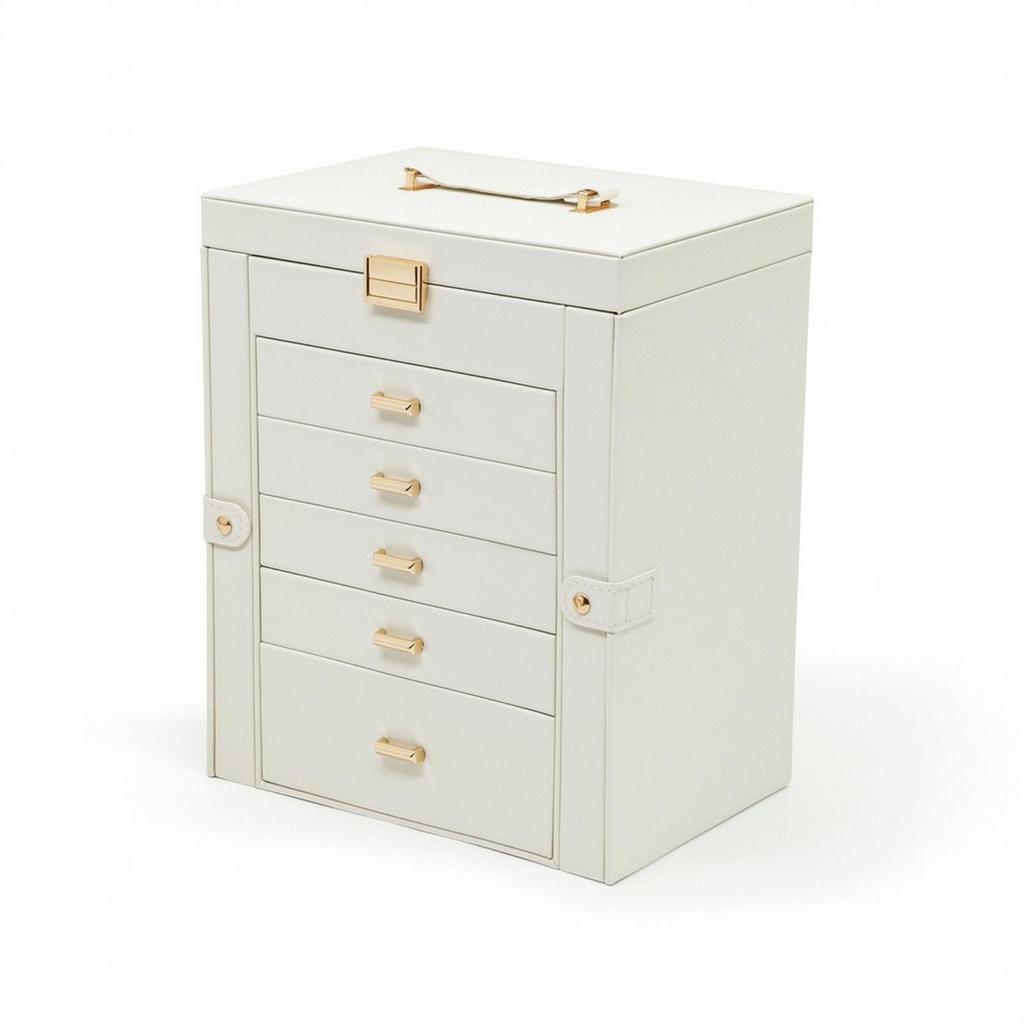 Jewelry Box with Drawers Large Capacity 6-Layer Velvet-Lined for