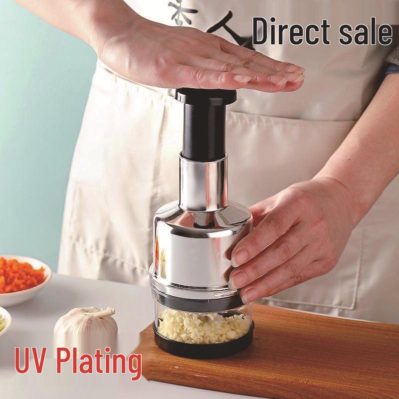 Garlic Mincer & Multifunctional Vegetable Cutter: Manual Kitchen Gadget for Crushing & Mincing Garlic