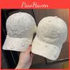 Cappellino da Baseball Ricamato con Fiore di Pizzo per Donne Uomini Protezione Solare Estiva Accessorio Casual