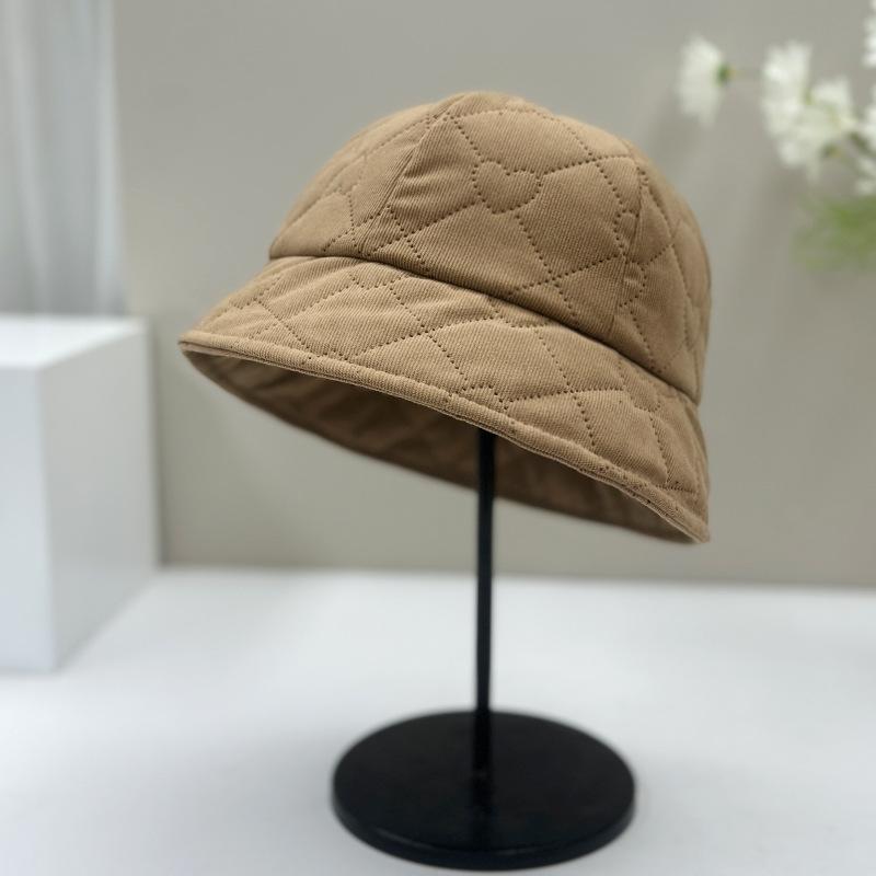 New small edge bucket hat women's autumn and winter face small face plain face cover silk cotton hat men's bucket hat basin hat