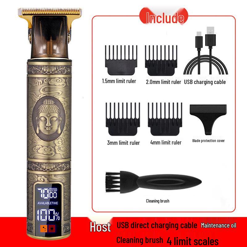 Profesyonel Elektrikli Saç Kesme Makinesi ve Gravür Jileti - Berber Makası Dahil