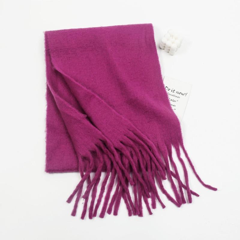 New Mohair Solid Color Versatile Scarf Girls Premium Thickened Couple Scarf Shawl