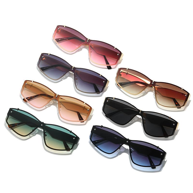 One Piece Casual Sunglasses Metal Personalized Decorative Sunshade Sunglasses Trendy Girl