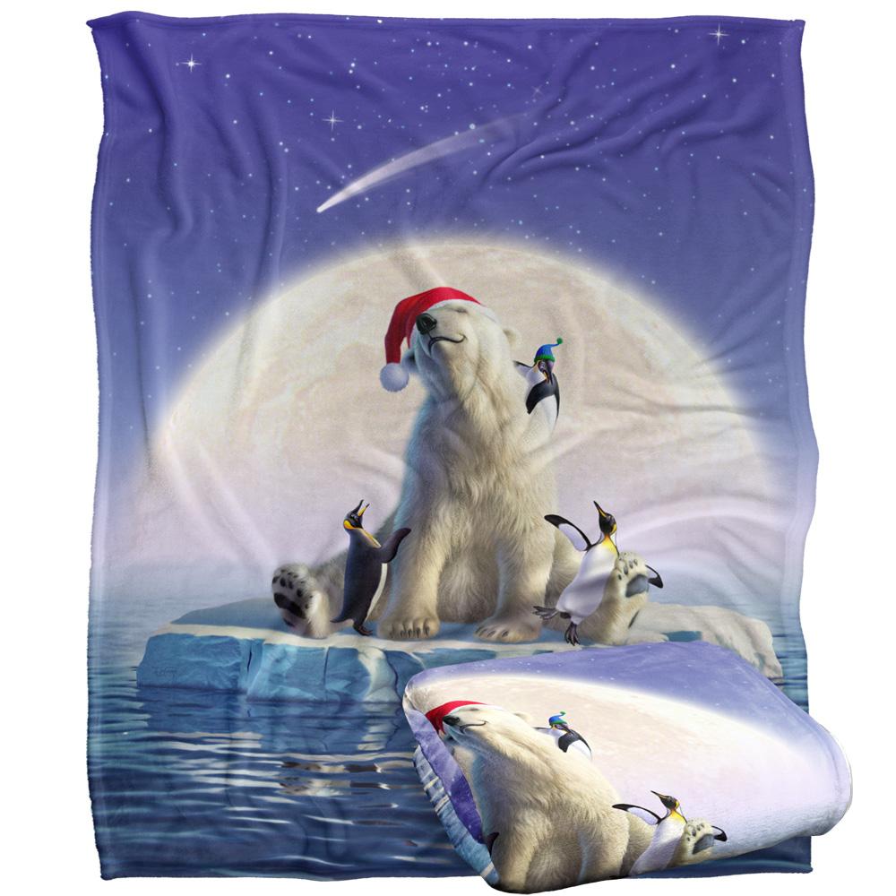 JQ Licensing Jlo Silky Polar Bear Christmas Supersoft Blanket