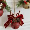 Antlers Pinecone Christmas Bells Durable Metal Fabric Decorations For Tree Home Party
