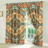 2 adet Boho Çiçekli Perde Vintage Bohem Çiçek Desenli Yatak Odası Oturma Odası İçin Çubuk Geçmeli Pencere Perdesi Pencere Dekorasyonu