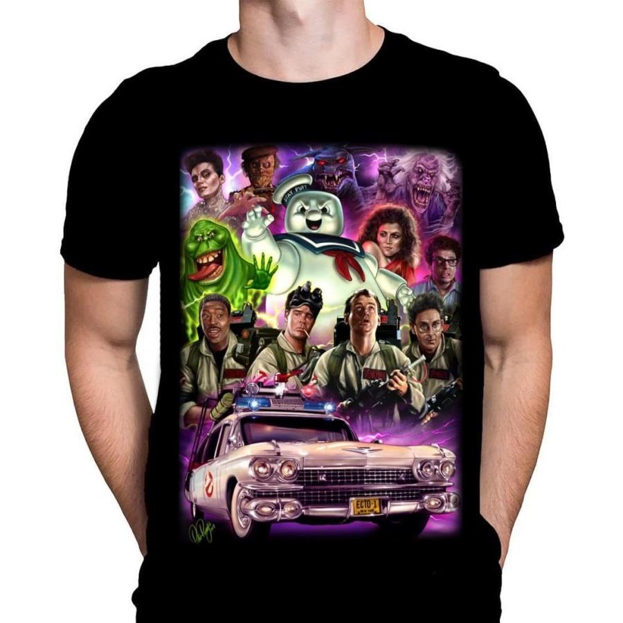 Wild Star Hearts Who Ya Gonna Call Mens T-Shirt Gothic Horror Print, Black Cotton T-Shirt, Movie Poster Tee by Peter Panayis S