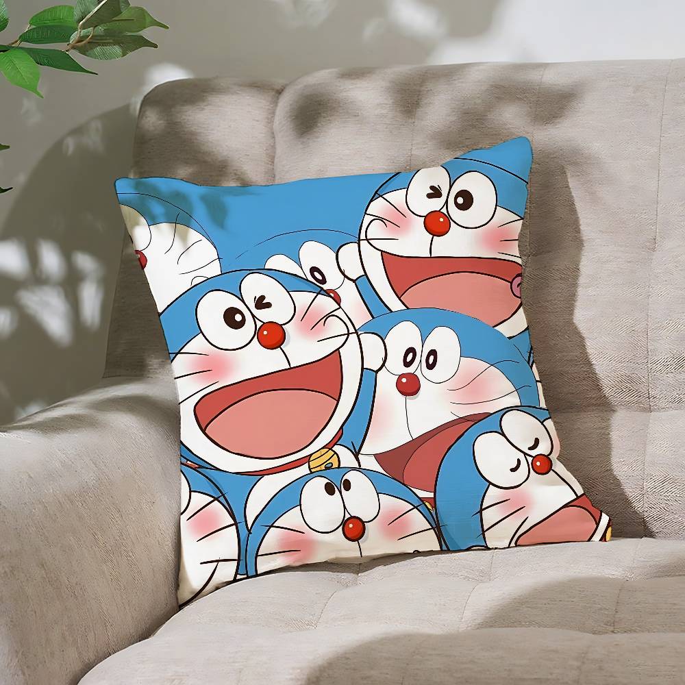 Cute CartoonDdoraemonS Kawaii Customizable Square Pillowcases Stylish And Soft Perfect For Beds Cars And Sofas