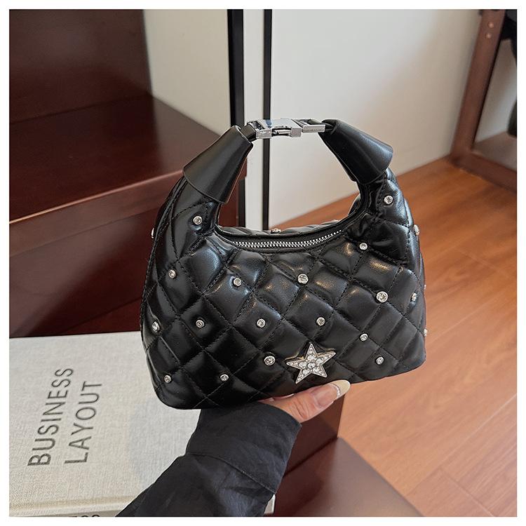 Crossbody Bag Women's 2025 New Trendy Fashion Diamond Bucket Bag Versatile Shoulder Chain Backpack