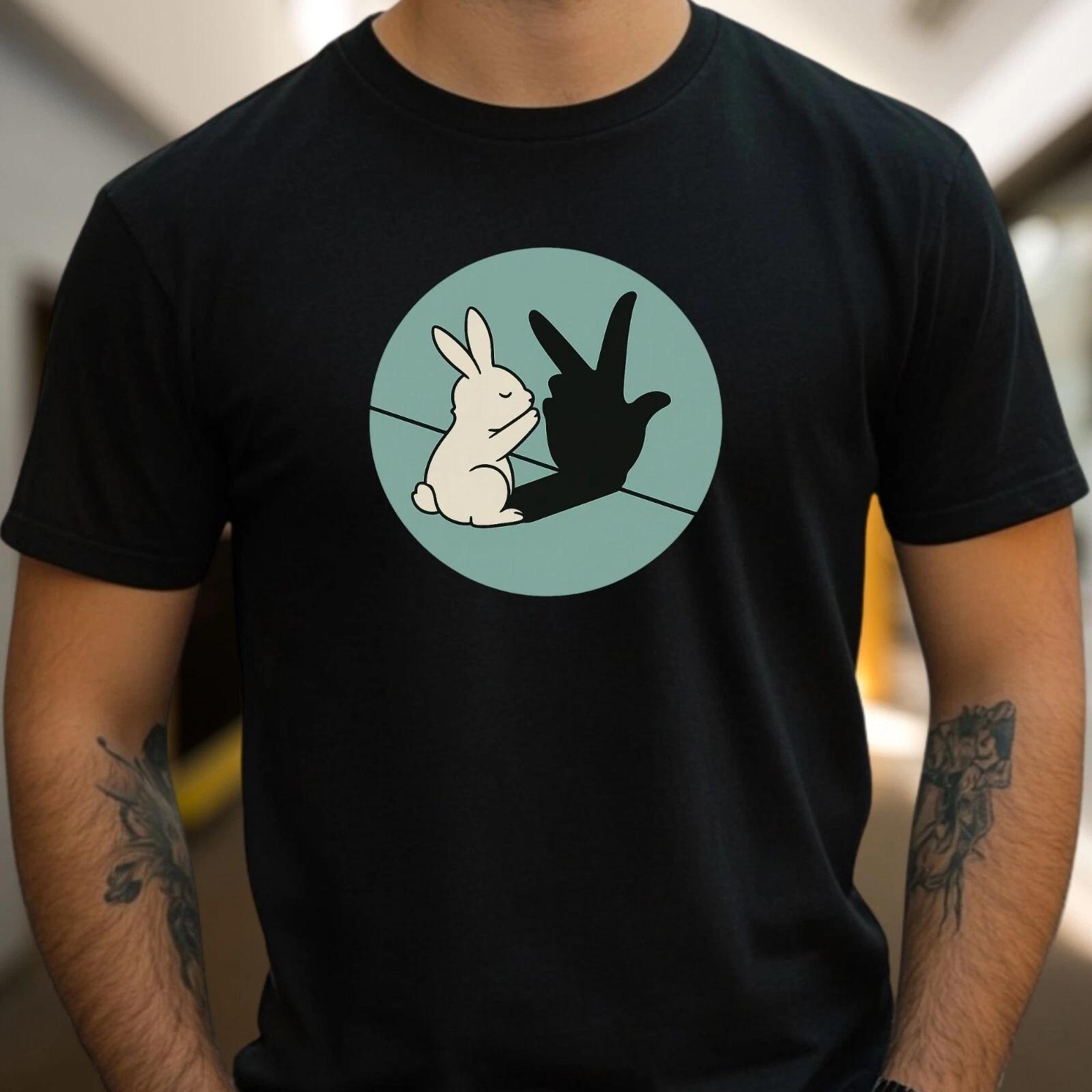 T-Shirt Herren Lustiger Hase Retro Ostern Motiv Baumwolle Größe S bis 5XL L