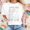 Surfing Club Women's Short Sleeved O-Neck Fashion Printed Pattern T-Shirt Summer Versatile Women's Casual Style Basic T-Shirt