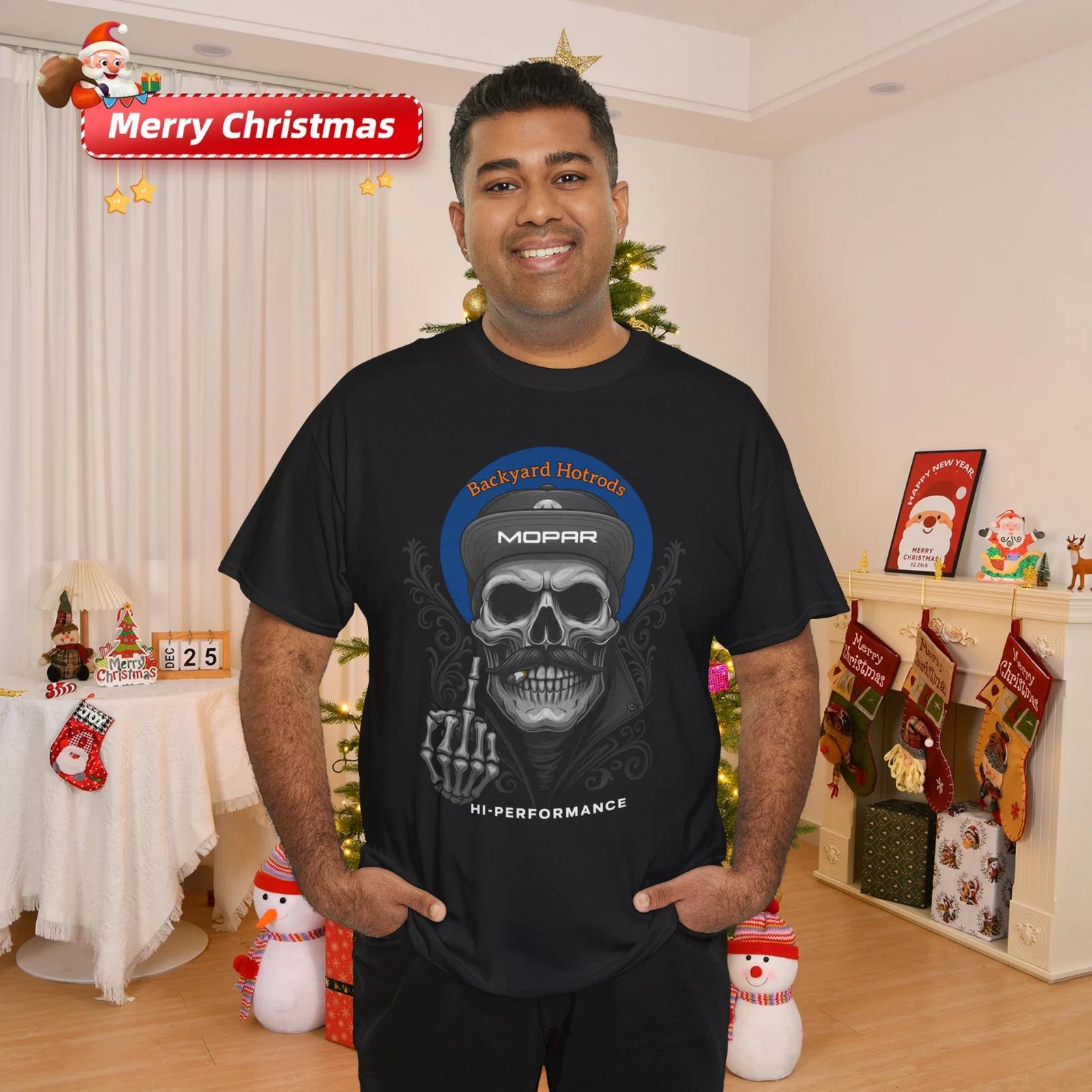 Mopar Skeleton Skull Art Tee Middle Finger Biker Hot Rod Graphic T-Shirt M