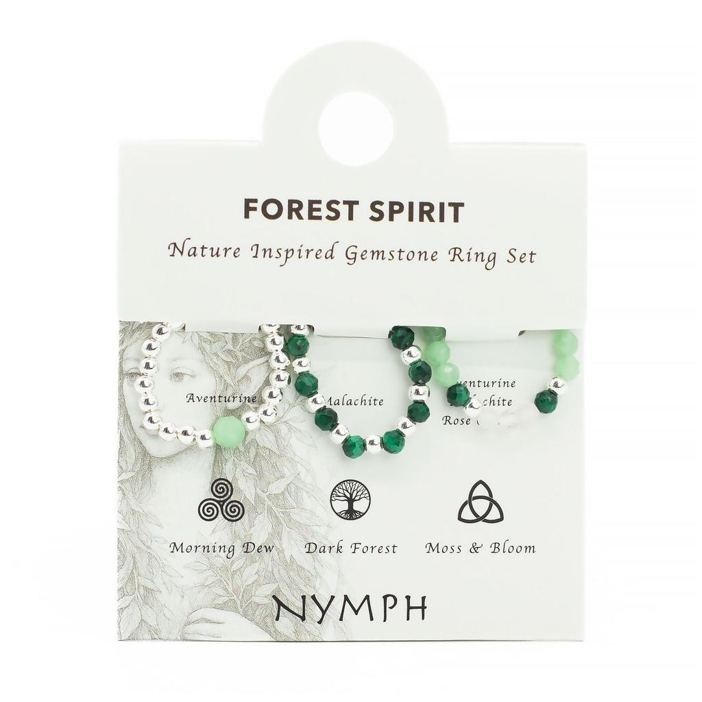 Nymph Spirit Gemstone Ring Set – Forest Spirit