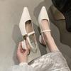 Fashion Women Pointed Toe Sandals Fashion Mid Heels Shoes Dress Elegant Pumps Woman Heeled Shoes 2025 New Trend Brand Female Chaussures