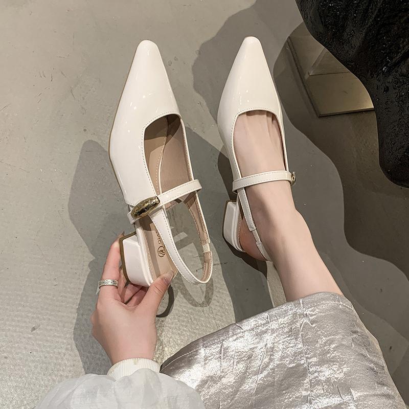 Fashion Women Pointed Toe Sandals Fashion Mid Heels Shoes Dress Elegant Pumps Woman Heeled Shoes 2025 New Trend Brand Female Chaussures