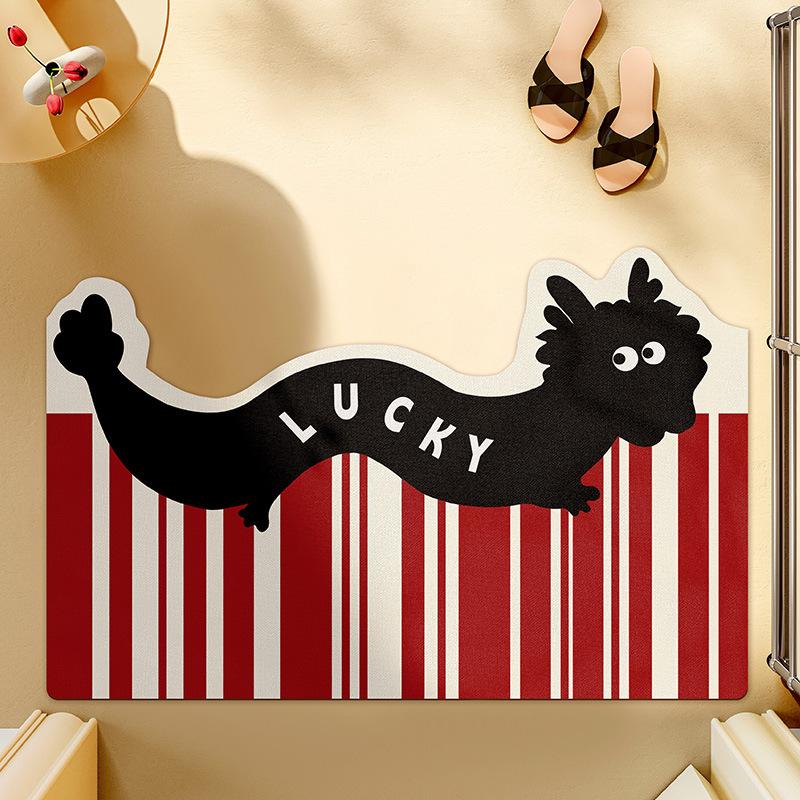 

Long Nian Bathroom Floor Mats with Anti-slip Strong Absorbent Diatom Mud Anti-fall Foot Mats At The Entrance of The Bathroom 40 * 60cm