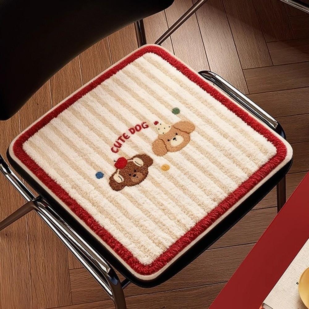 Cartoon Chair Cushion Anti-slip Dining Chair Pad Cute Plush Seat Cushion  Home Office