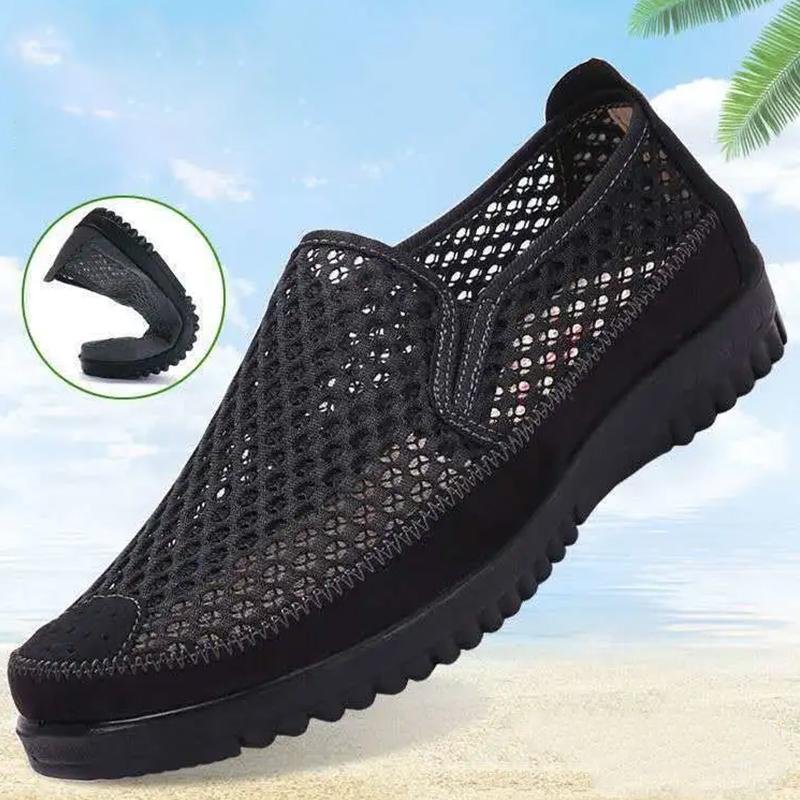 Stoffschuhe Netzschuhe Arbeitsschuhe Rutschfeste Casual Mesh Sandalen Weiche Unterseite Atmungsaktive Sommer Faule Schuhe
