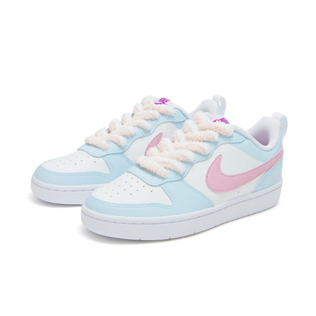 Nike Court Borough Low 2 Low top Skateboard Shoes Women's Pink Blue BQ5448-124(Team6-)