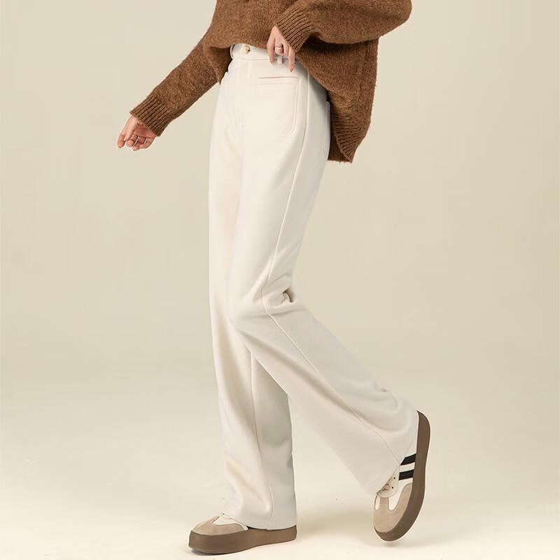 Women's Wide-Leg Wool Blend Drape Casual Pants