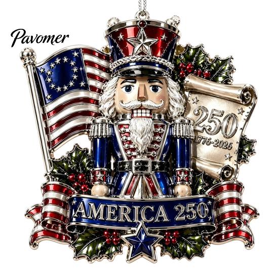 Historic 1776 to 2026 Ornament 250 Anniversary USA Christmas Ornament, United States 1776-2026 250th Patriotic Theme Party Supplies Keepsake, Acrylic