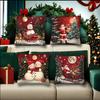 Vánoční a novoroční dekorace Povlak na polštář Santa Claus Sněhulák Povlak na polštář Obývací pokoj Pohovka Potah na polštář Domácí dekorace