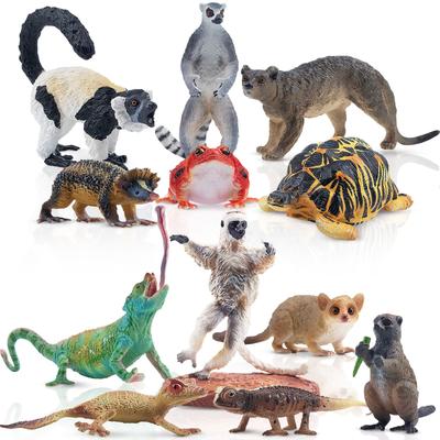 TOYMANY Madagaskar Tierfigur Realistisches Wildtier Dschungeltier Modell Beliebt Geburtstag Neu Ab 6 Jahren 12-teiliges Set, Spielzeug, Set, Spielzeug, Geschenk,