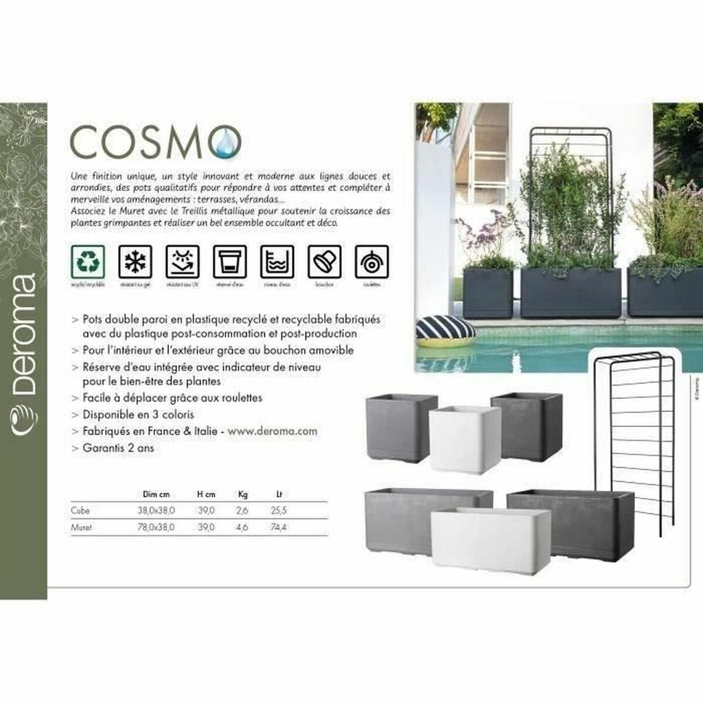 Self-watering Planter Deroma Anthracite 78 X 38 X 39 Cm Plastic Rectangular