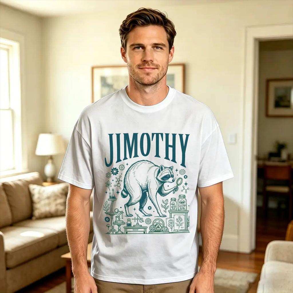Team Jimothy Raccoon Supporter Funny Animal Design Tshirt Unisexs Classic Tshirts Summer Oneck Trendy Cool Tee Shirt