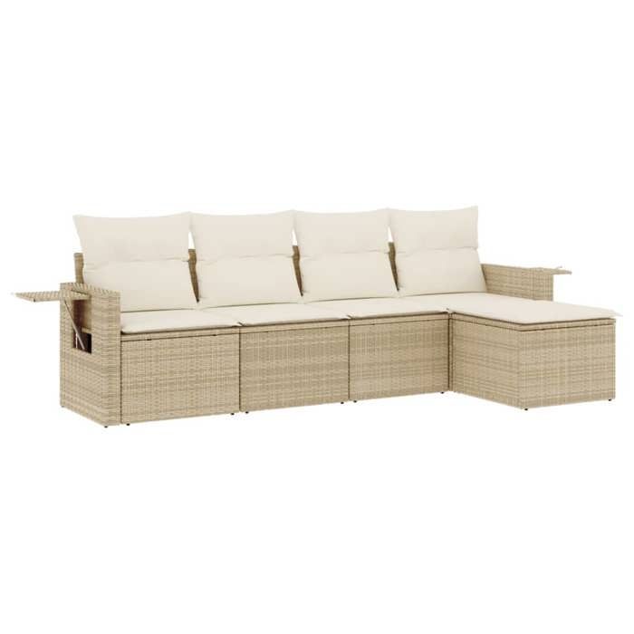 VidaXL Garden Lounge Set with Cushions 5 Pcs, Patio Sofas, Patio Furniture Set, Outdoor Furniture, Beige 3252425