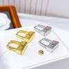 Top Quality Letter Lock Style Drop Earrings Vacuum Plating Gold Silver Sheet Steel Earring For Men Women Fashion Name Jewelry