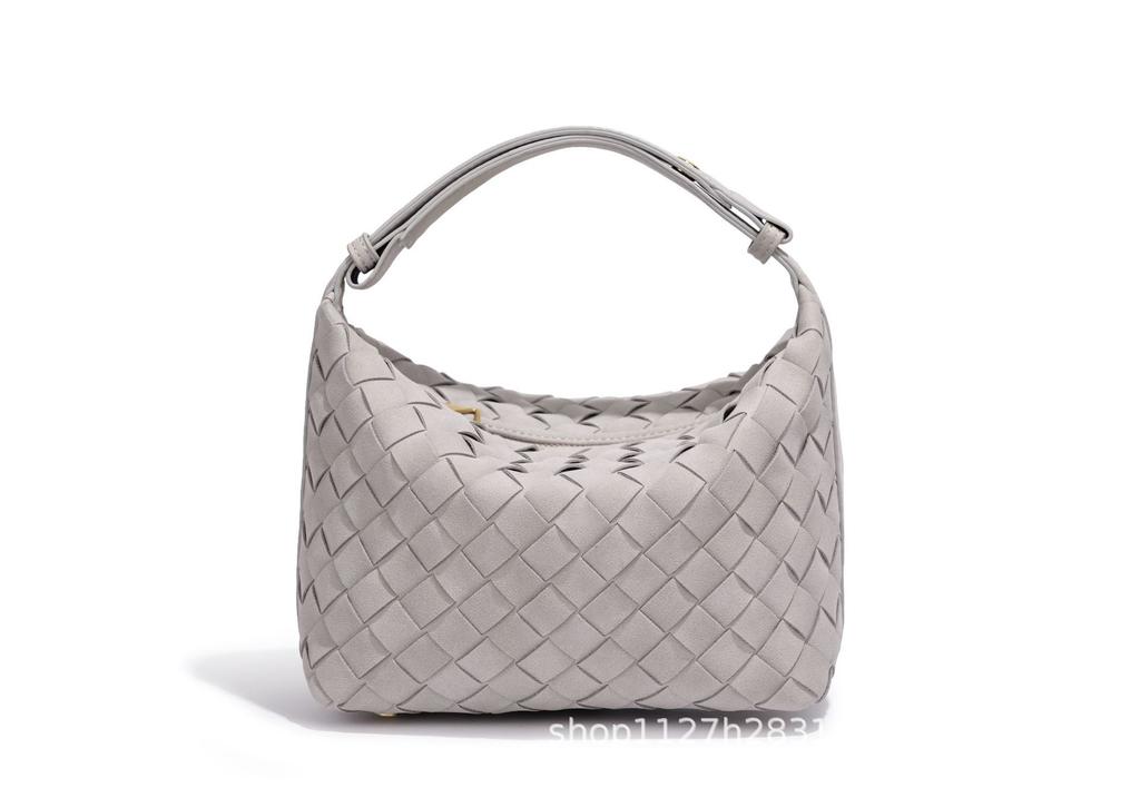 Textured Soft Leather Hand-Woven Bag, Personalized Versatile Hand-Carried Lunch Box Bag, High-End Casual Single Shoulder Underarm Women'S Bag