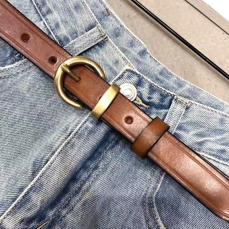 

Handmade distressed first-layer vegetable-tanned cowhide genuine leather women s belt, adjustable 2.5 width with tools