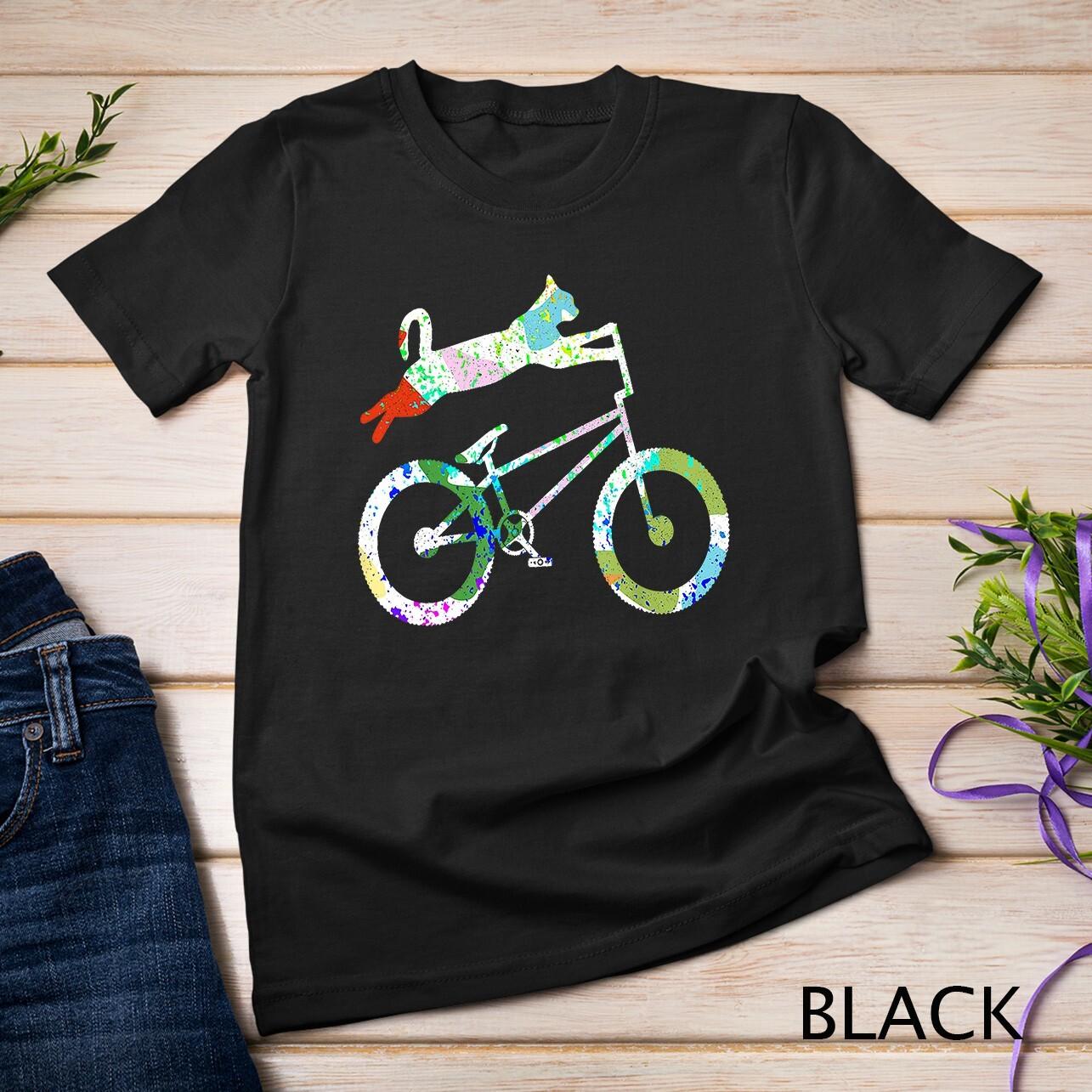 Cat On BMX Bike Kitten Lover Bike Cycling Bicycle Gift T-Shirt Mens Womens Tees Top Unisex T-Shirt Mens Womens Tees Top S