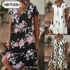 Fashion Summer Spring Short Sleeve V-Neck Casual Dresses Unique Design