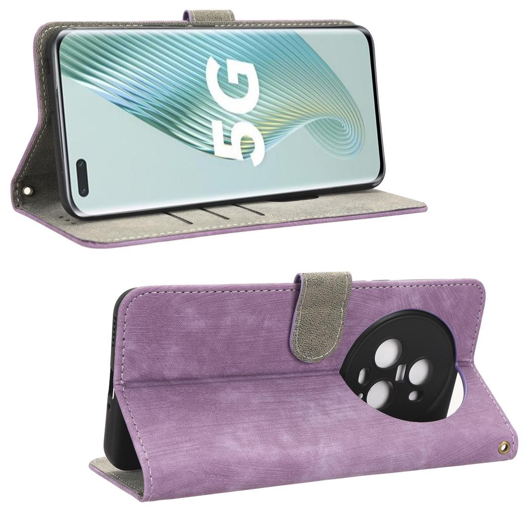 For Honor Magic5 Pro Phone Wallet Case RFID Blocking PU Leather Stand Phone Cover with Strap