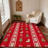 Christmas Style Red Living Room Carpet Christma Tree Decoration Bedroom Fluffy Thickened Rug Indoor Cloakroom Non-slip Floor Mat