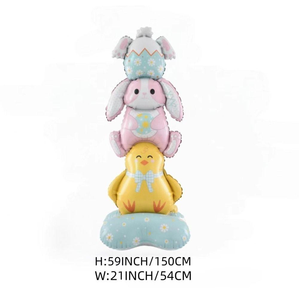 Aluminum Film Easter Rabbit Balloon Large Size Easter Balloon Standing Bunny Balloon Kids Party