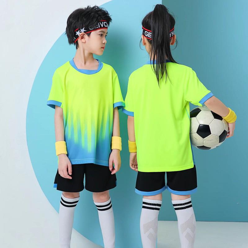 Kids Soccer Jersey Set Short Sleeve Team Uniform Boys Girls Kindergarten School Sports Performance