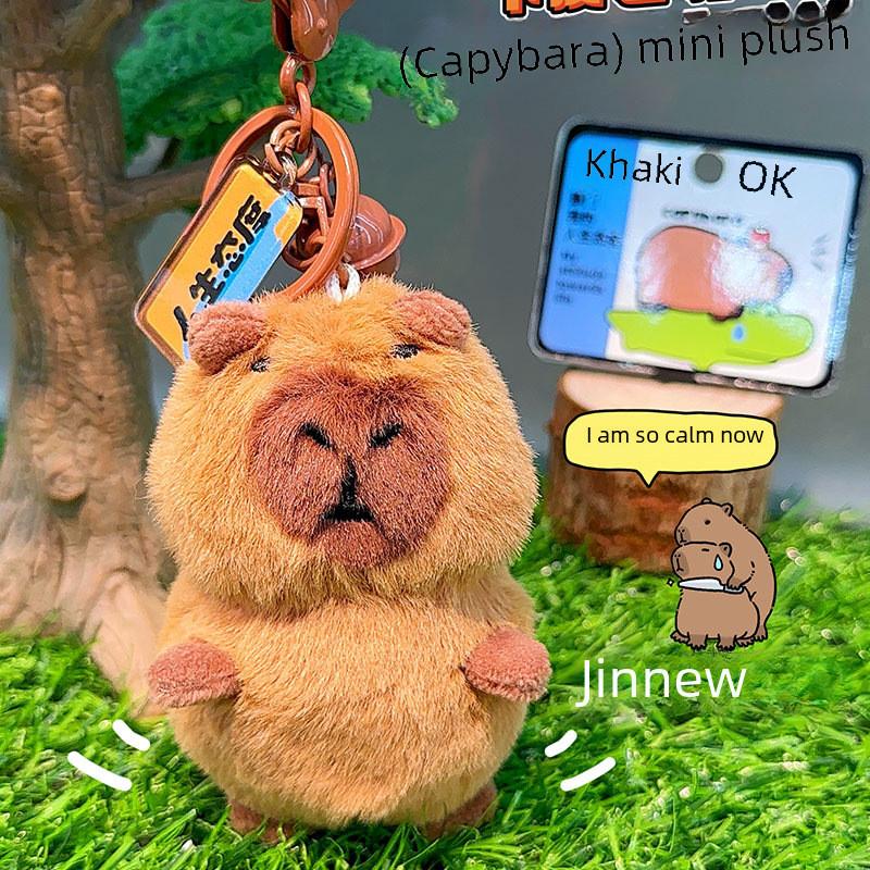 Plush Capybara Cartoon Wallet Earphone Bag Keychain Small Pendant Decorations