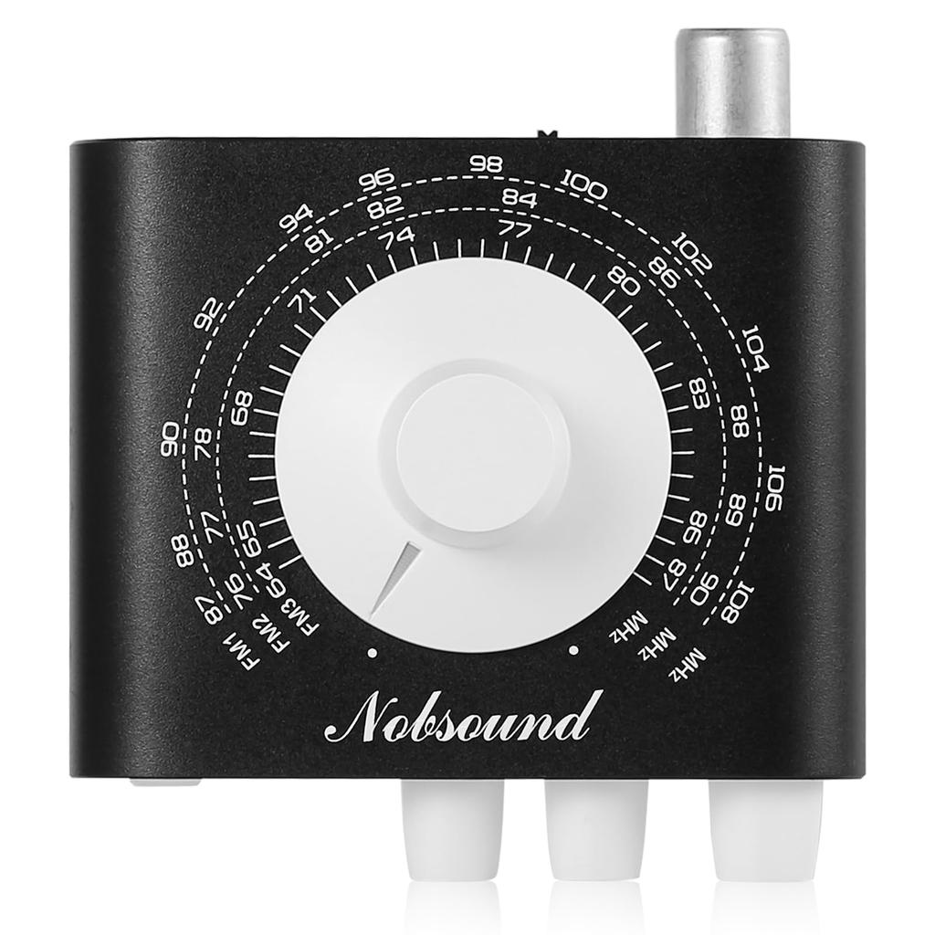 Nobsound FM Tuner Mini Headphone Band SI4831 Desk Ideal for Radio Enthusiasts Power Adapter Amplifier 3-Frequency Support, Chip, Treble/Bass