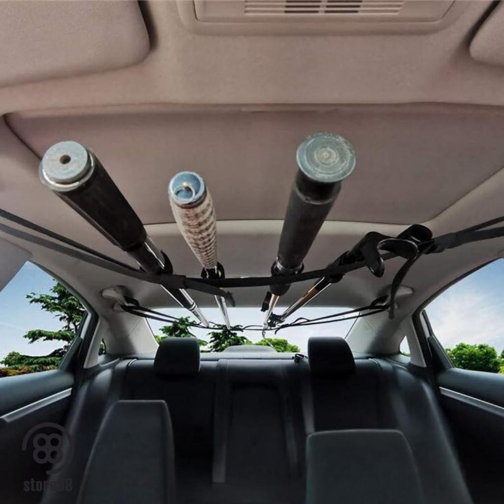 Store88 Rutenhalter Auto Auto-Rutenhalter Angelutensilien Angelrutenhalter Aufbewahrung von 5 Ruten One-Touch