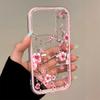 Pink Plum Blossom TPU Transparent Pink Silicone Soft Phone Case For iPhone 17 16 15 14 13 12 11 Pro Max 15 Plus Shockproof Cover