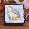 FJ FENGZHIJIE Cat Figurine Decorative Gold Crystal Enamel Trinket Box Jewelry Box, Cat Lover Gift